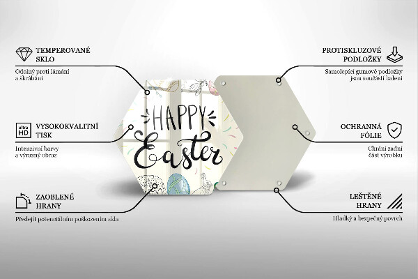 Glass chopping board Happy Easter