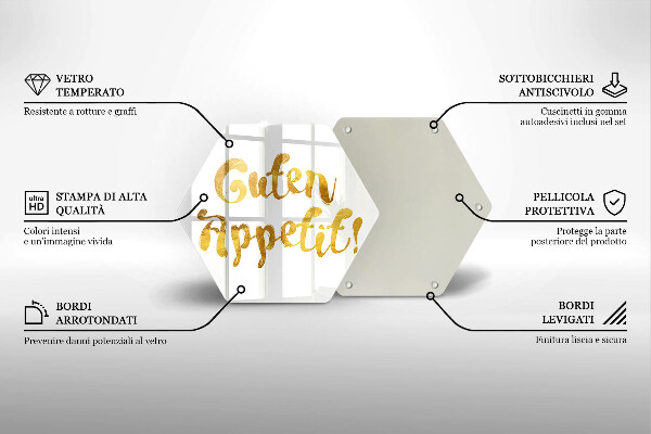 Glass chopping board The inscription GUTEN APPETIT!