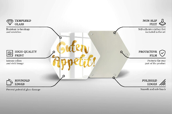 Glass chopping board The inscription GUTEN APPETIT!