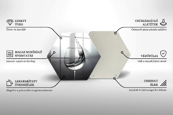 Glass worktop saver A glass of water