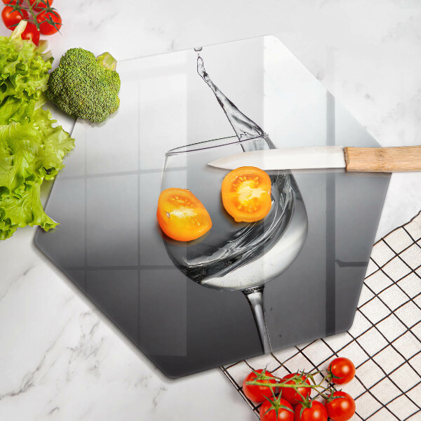 Glass worktop saver A glass of water