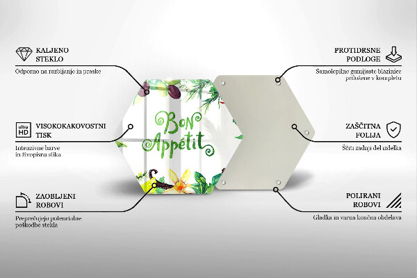 Glass worktop saver The inscription Bon Appetit