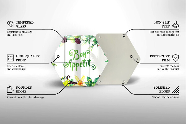 Glass worktop saver The inscription Bon Appetit