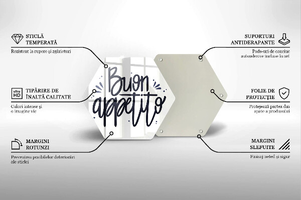 Glass worktop saver The inscription Buon Appetito