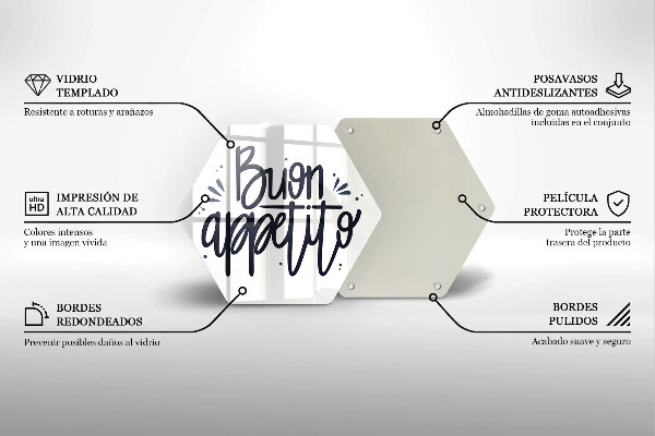 Glass worktop saver The inscription Buon Appetito