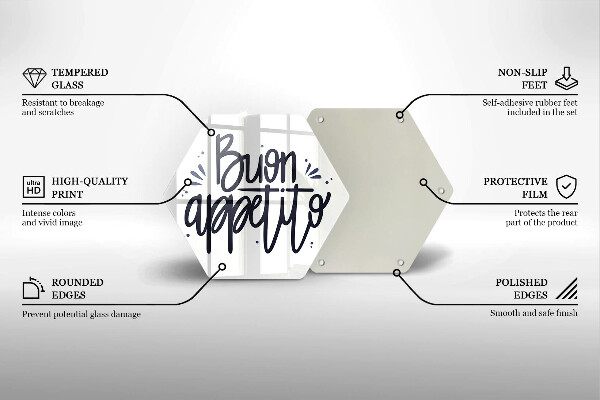 Glass worktop saver The inscription Buon Appetito