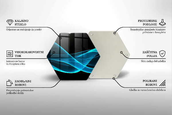 Glass worktop saver Blue abstraction