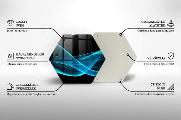 Glass worktop saver Blue abstraction