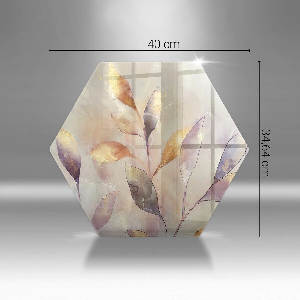 Glass worktop saver Painted boho leaves