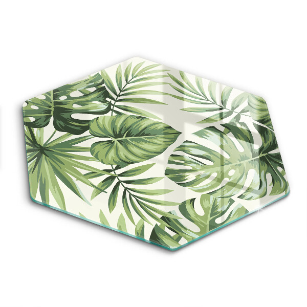 Glass worktop saver Illustration of the Monstera leaves