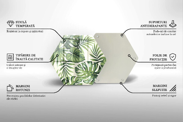 Glass worktop saver Illustration of the Monstera leaves