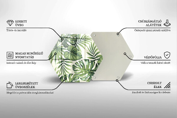 Glass worktop saver Illustration of the Monstera leaves