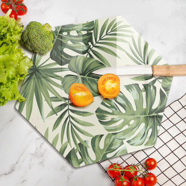 Glass worktop saver Illustration of the Monstera leaves