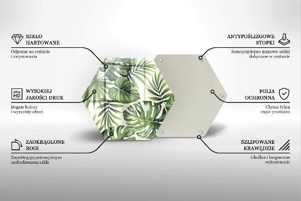 Glass worktop saver Illustration of the Monstera leaves