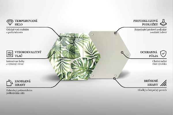 Glass worktop saver Illustration of the Monstera leaves