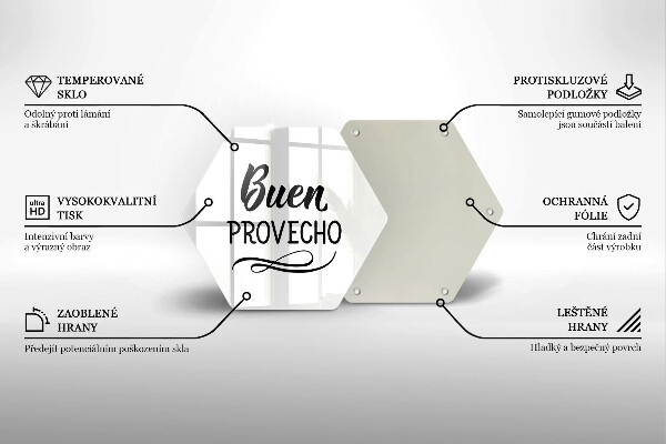 Glass worktop saver The inscription Buen Provecho