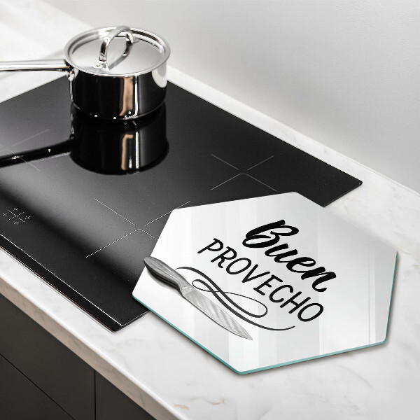 Glass worktop saver The inscription Buen Provecho