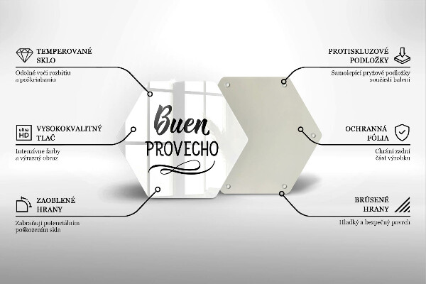 Glass worktop saver The inscription Buen Provecho