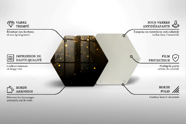 Glass kitchen board Golden glitter