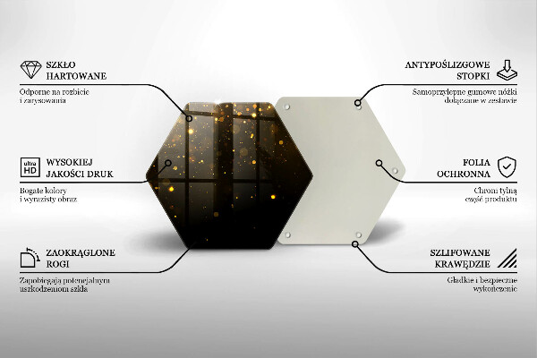 Glass kitchen board Golden glitter