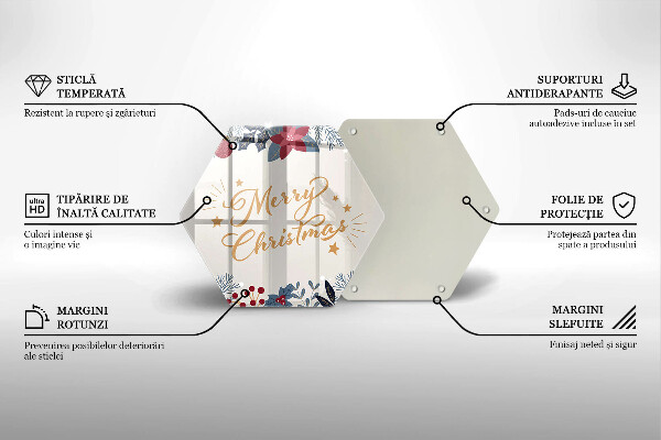 Glass kitchen board The inscription Mera Christmas