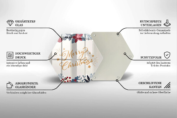 Glass kitchen board The inscription Mera Christmas