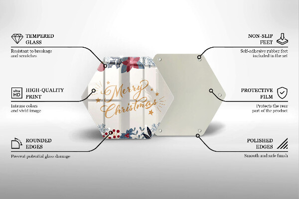 Glass kitchen board The inscription Mera Christmas