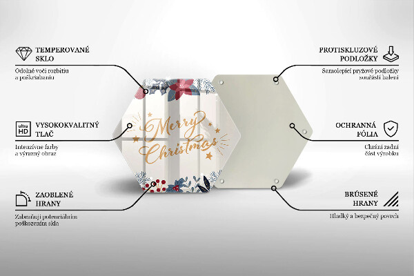 Glass kitchen board The inscription Mera Christmas