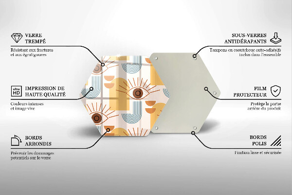 Chopping board Boho pattern eyes