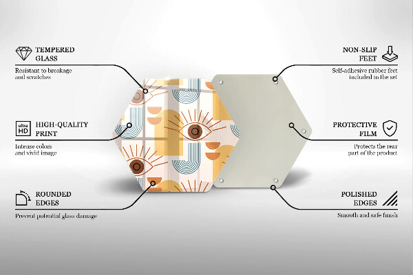 Chopping board Boho pattern eyes