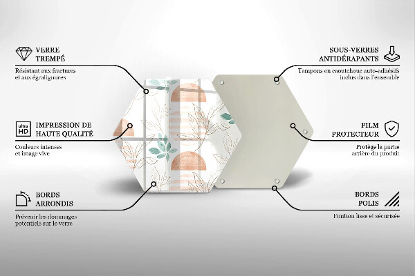 Chopping board Boho pattern leaves