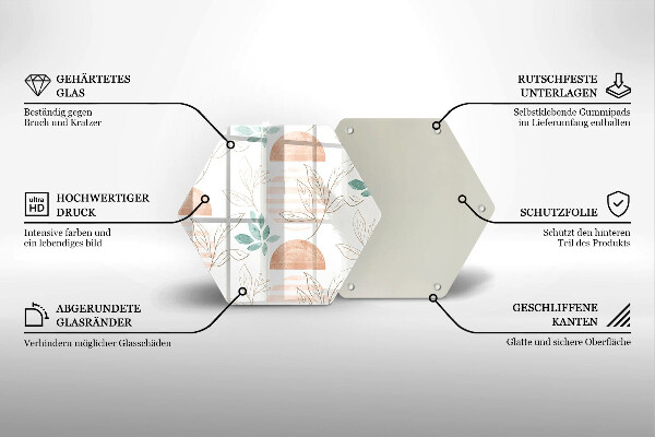 Chopping board Boho pattern leaves