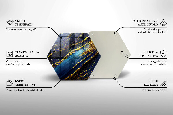 Chopping board Navy blue abstraction