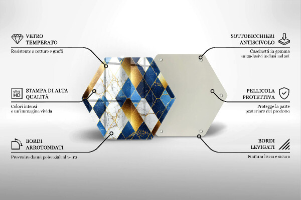 Chopping board Golden Rombs Marble