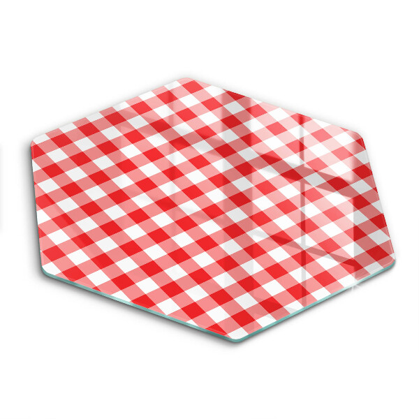 Chopping board Red white grille