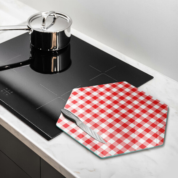 Chopping board Red white grille