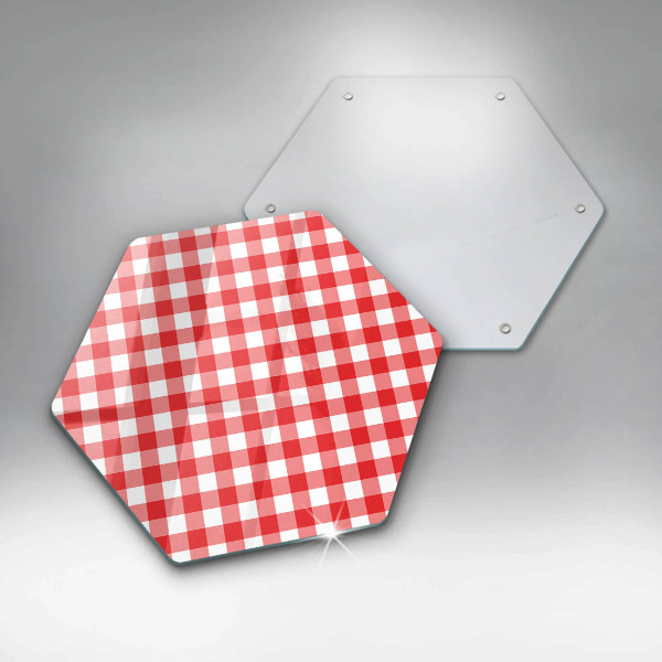 Chopping board Red white grille