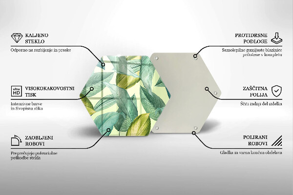 Chopping board Green tropical leaves