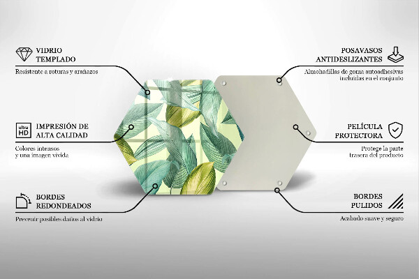 Chopping board Green tropical leaves