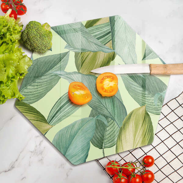 Chopping board Green tropical leaves