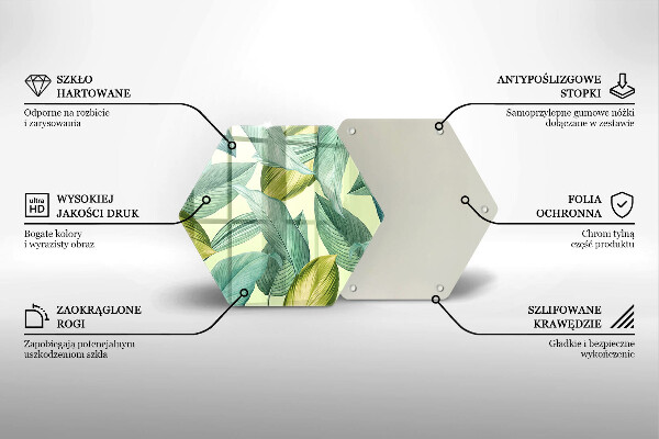 Chopping board Green tropical leaves