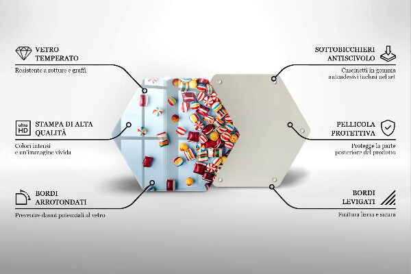 Chopping board Colorful candies