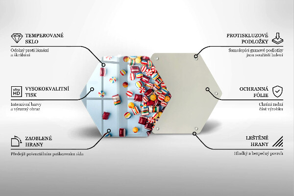 Chopping board Colorful candies