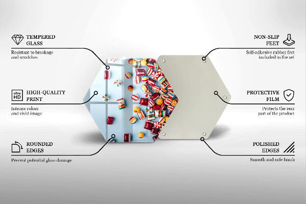 Chopping board Colorful candies