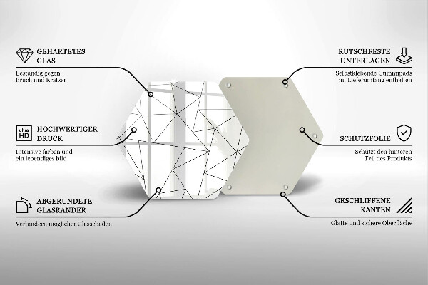 Chopping board White triangles