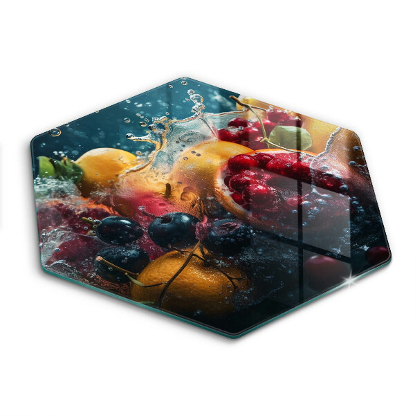 Chopping board Fruits in water