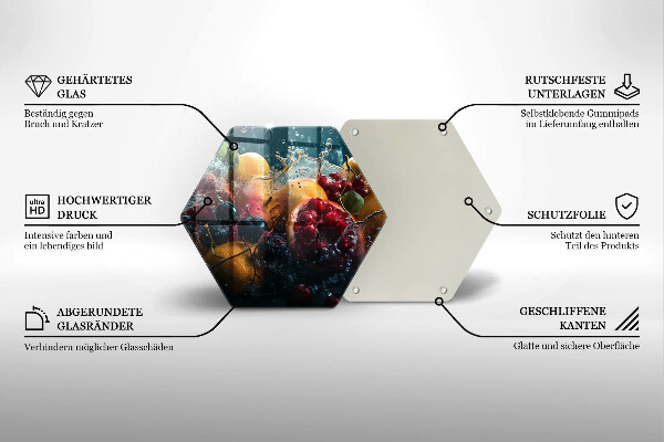 Chopping board Fruits in water