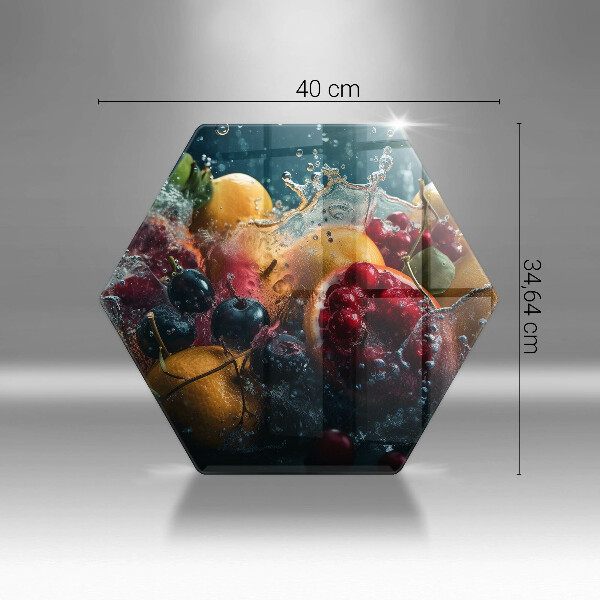 Chopping board Fruits in water