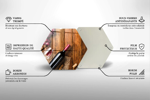 Chopping board A bottle of red wine