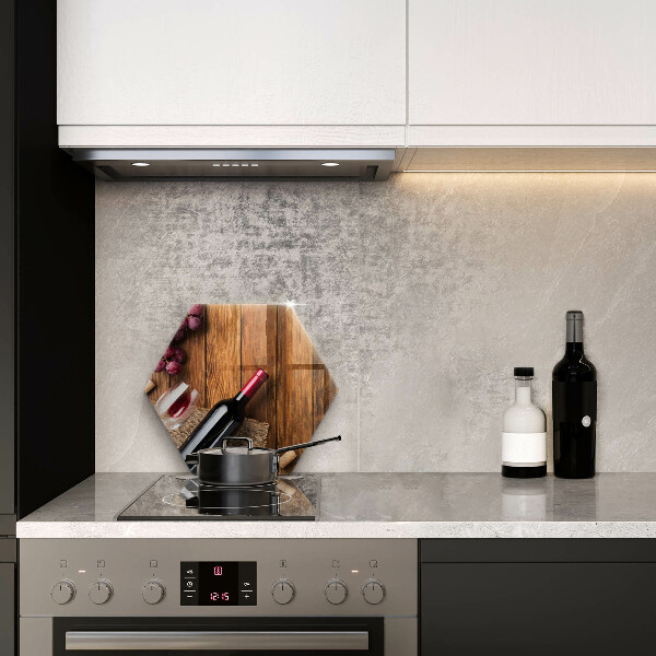 Chopping board A bottle of red wine